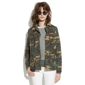 Madewell Outbound Camo Jacket Size Medium A8307 Snap Front Pocket Topper
